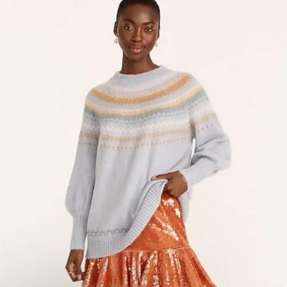 J CREW FAIR ISLE WOOL BLEND SWEATER